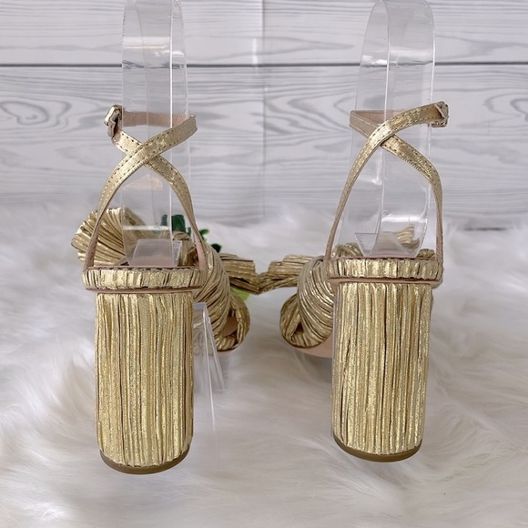 Loeffler Randall “Camellia” Gold Pleated Bow Heel - Picture 8 of 11